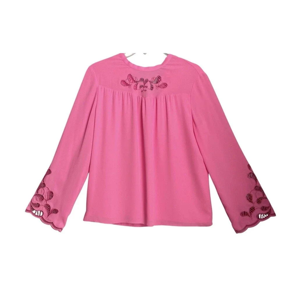 Lilly Pulitzer‎ Ladies Embroidered Pheobe Top (Prosecco Pink) Size XS